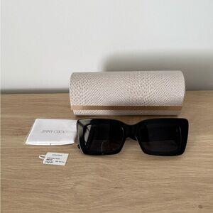 Jimmy Choo Black Oversized Square Sunglasses